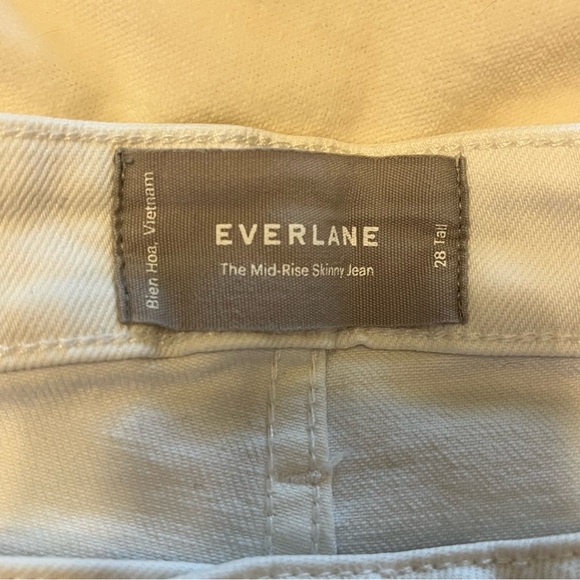 Everlane White Mid Rise Skinny Jeans Size 28 Tall - Picture 9 of 12